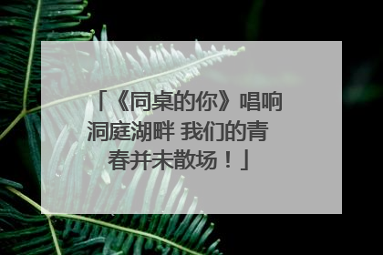 《同桌的你》唱响洞庭湖畔 我们的青春并未散场！