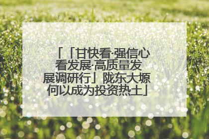 「甘快看·强信心 看发展·高质量发展调研行」陇东大塬何以成为投资热土