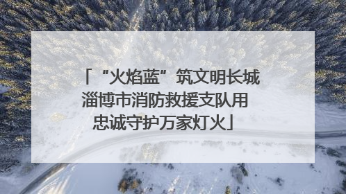 “火焰蓝”筑文明长城 淄博市消防救援支队用忠诚守护万家灯火