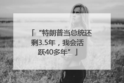 “特朗普当总统还剩3.5年，我会活跃40多年”