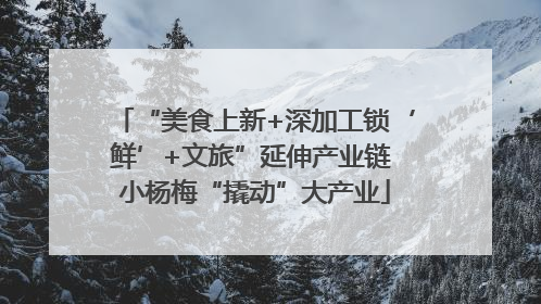 “美食上新+深加工锁‘鲜’+文旅”延伸产业链 小杨梅“撬动”大产业