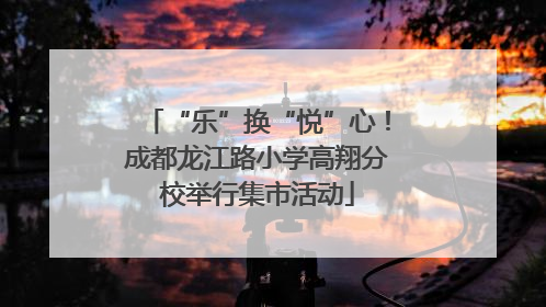 “乐”换“悦”心！成都龙江路小学高翔分校举行集市活动