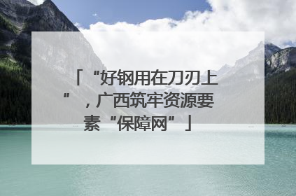“好钢用在刀刃上”，广西筑牢资源要素“保障网”