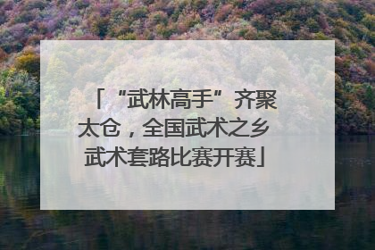 “武林高手”齐聚太仓，全国武术之乡武术套路比赛开赛
