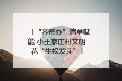“齐帮办”清单赋能 小王家庄村文明花“生根发芽”