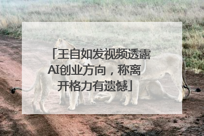 王自如发视频透露AI创业方向，称离开格力有遗憾
