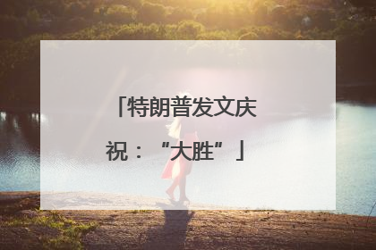 特朗普发文庆祝：“大胜”