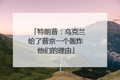 特朗普：乌克兰给了普京一个轰炸他们的理由