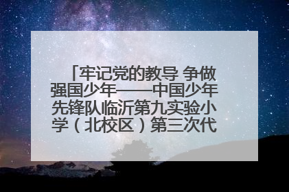 牢记党的教导 争做强国少年——中国少年先锋队临沂第九实验小学（北校区）第三次代表大会胜利召开