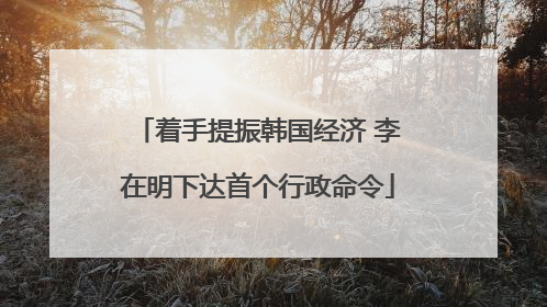 着手提振韩国经济 李在明下达首个行政命令