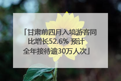 甘肃前四月入境游客同比增长52.6% 预计全年接待逾30万人次