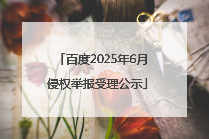 百度2025年6月侵权举报受理公示