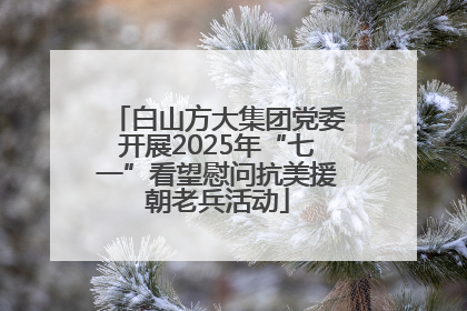 白山方大集团党委开展2025年“七一”看望慰问抗美援朝老兵活动