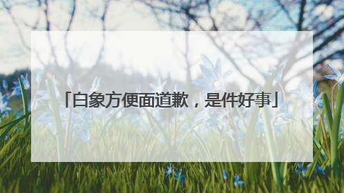 白象方便面道歉，是件好事