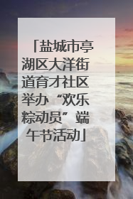 盐城市亭湖区大洋街道育才社区举办“欢乐粽动员”端午节活动