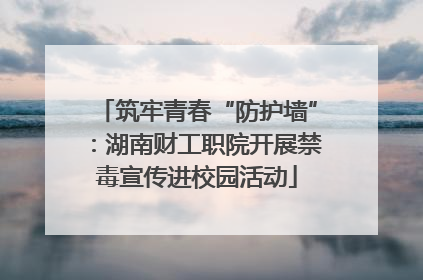 筑牢青春“防护墙”：湖南财工职院开展禁毒宣传进校园活动