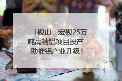 砚山：宏砚25万吨高精铝项目投产 助推铝产业升级