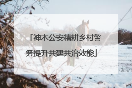 神木公安精耕乡村警务提升共建共治效能