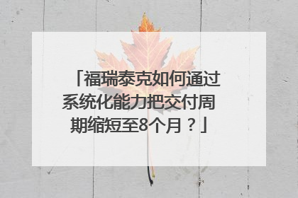 福瑞泰克如何通过系统化能力把交付周期缩短至8个月？