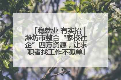 稳就业 有实招丨潍坊市整合“家校社企”四方资源，让求职者找工作不孤单