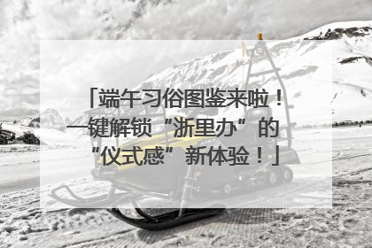 端午习俗图鉴来啦！一键解锁“浙里办”的“仪式感”新体验！