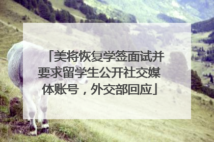 美将恢复学签面试并要求留学生公开社交媒体账号，外交部回应
