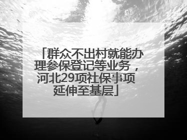群众不出村就能办理参保登记等业务，河北29项社保事项延伸至基层
