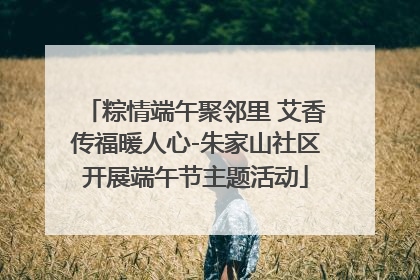 粽情端午聚邻里 艾香传福暖人心-朱家山社区开展端午节主题活动