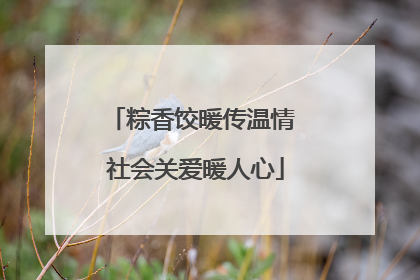 粽香饺暖传温情 社会关爱暖人心