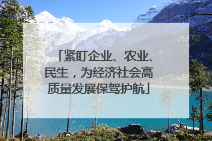 紧盯企业、农业、民生，为经济社会高质量发展保驾护航