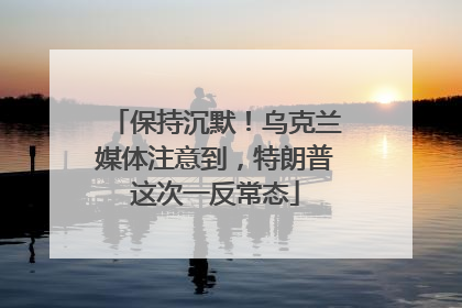 保持沉默！乌克兰媒体注意到，特朗普这次一反常态