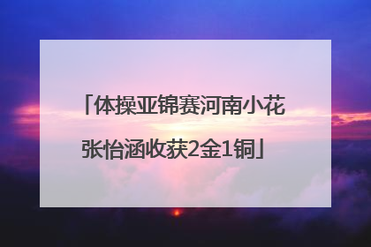 体操亚锦赛河南小花张怡涵收获2金1铜