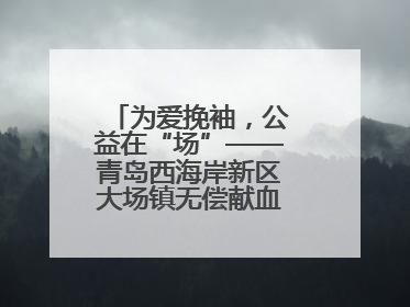 为爱挽袖，公益在“场”——青岛西海岸新区大场镇无偿献血活动温暖收官