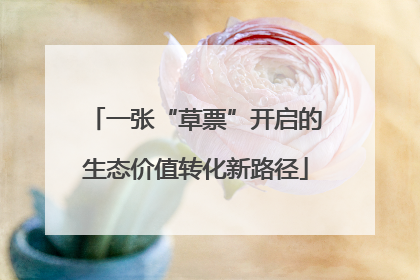一张“草票”开启的生态价值转化新路径