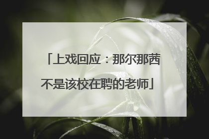 上戏回应：那尔那茜不是该校在聘的老师