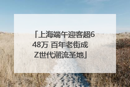上海端午迎客超648万 百年老街成Z世代潮流圣地