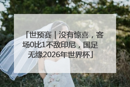 世预赛｜没有惊喜，客场0比1不敌印尼，国足无缘2026年世界杯