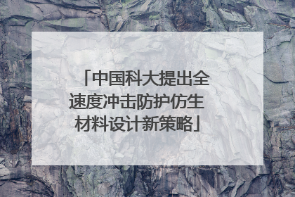 中国科大提出全速度冲击防护仿生材料设计新策略