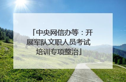 中央网信办等：开展军队文职人员考试培训专项整治