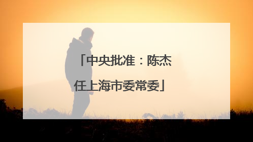 中央批准：陈杰任上海市委常委