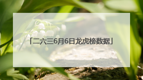 二六三6月6日龙虎榜数据