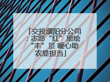 交投濮阳分公司：志愿“红”里绘“丰”景 暖心助农显担当