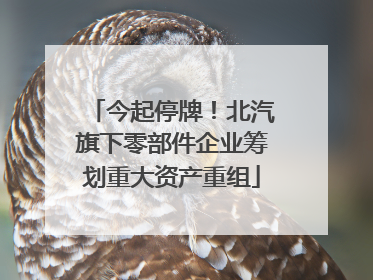 今起停牌！北汽旗下零部件企业筹划重大资产重组