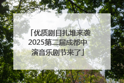 优质剧目扎堆来袭 2025第二届成都中演音乐剧节来了