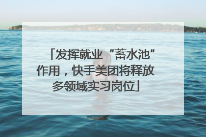 发挥就业“蓄水池”作用，快手美团将释放多领域实习岗位