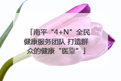 南平“4+N”全民健康服务团队 打造群众的健康“医靠”