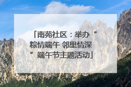 南苑社区：举办“粽情端午 邻里情深”端午节主题活动