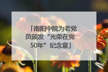 南阳中院为老党员颁发“光荣在党50年”纪念章