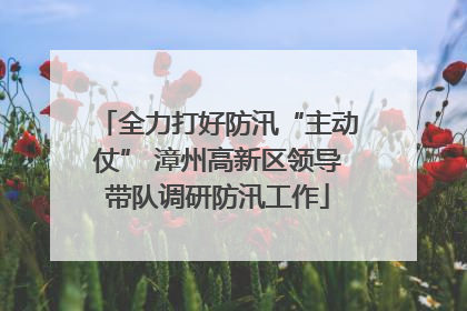 全力打好防汛“主动仗” 漳州高新区领导带队调研防汛工作