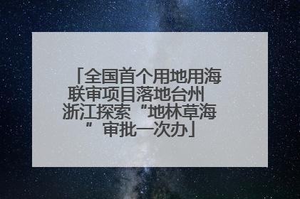 全国首个用地用海联审项目落地台州 浙江探索“地林草海”审批一次办